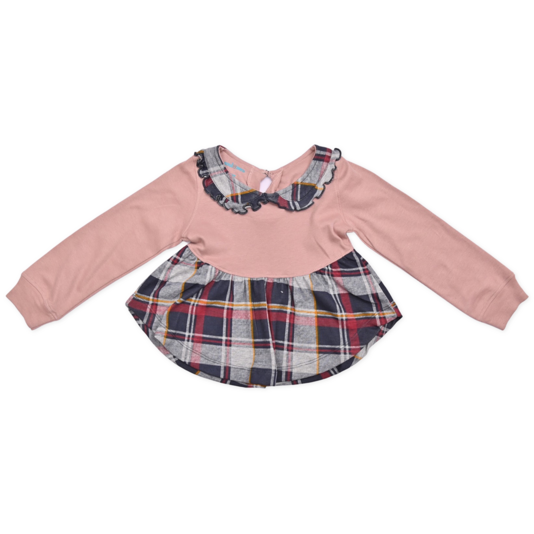 Zoul & Zera Stylish peter pan collar frock with back button for baby girls