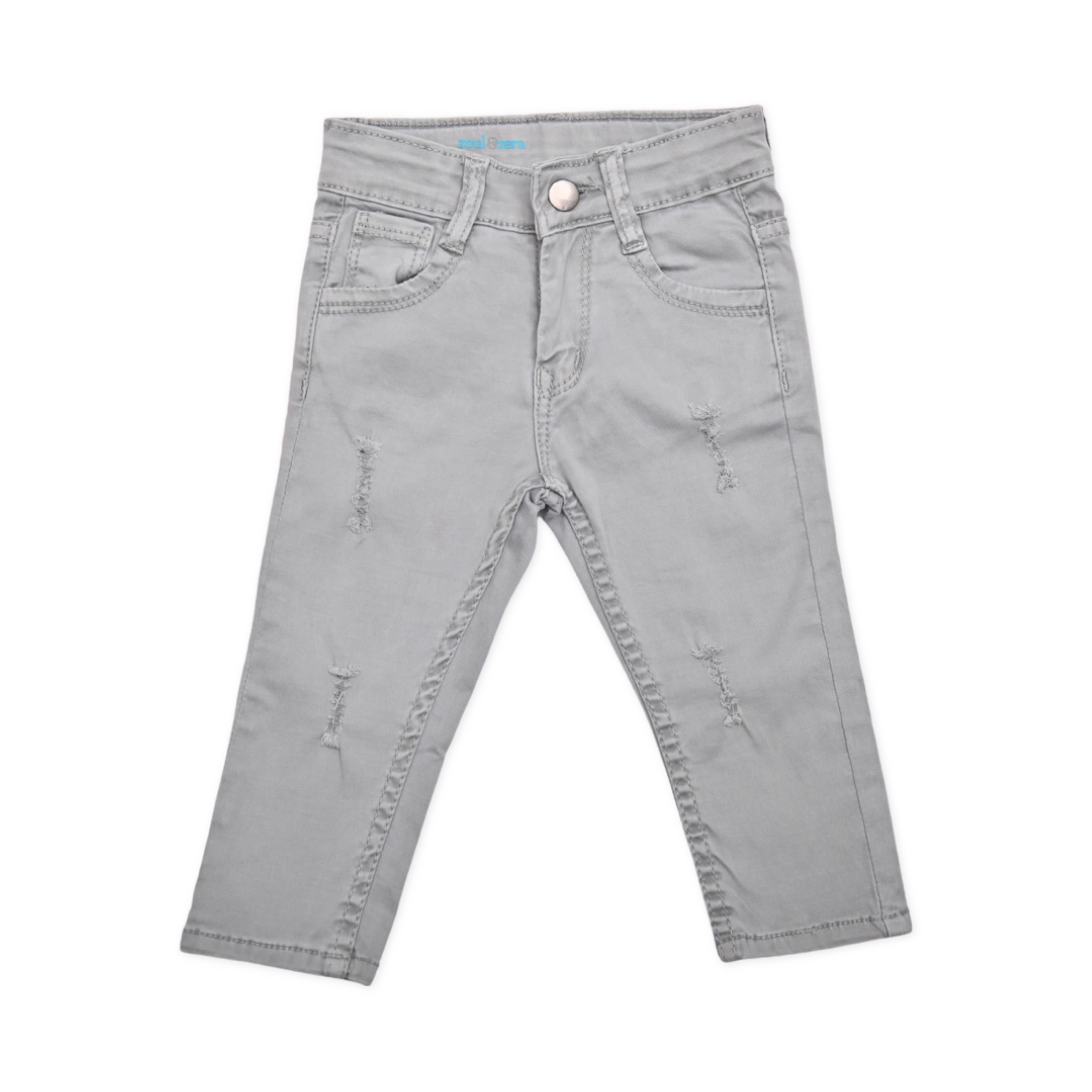 Zoul & Zera stylish & comfortable jeans with ripped design & side pockets for baby boys