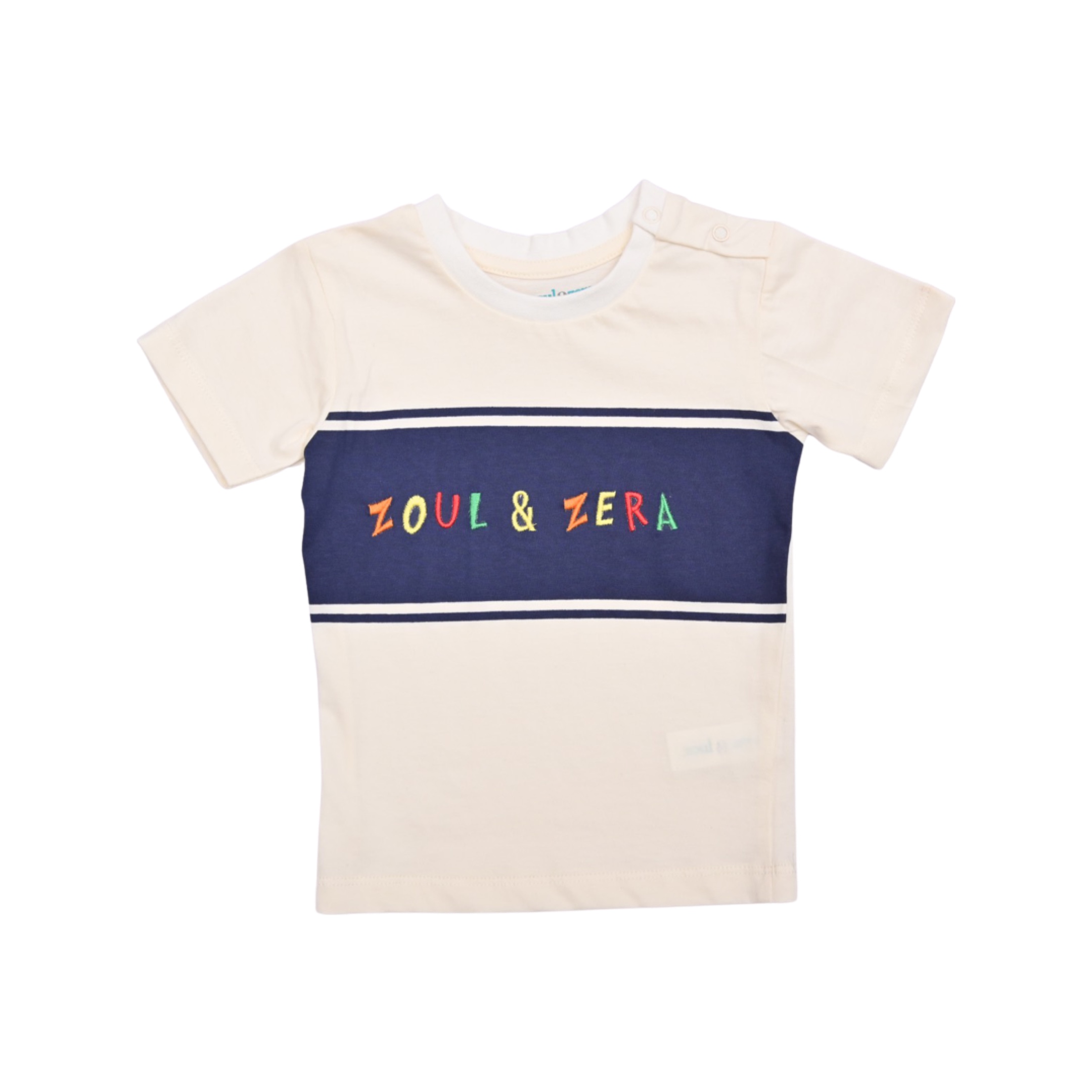 Zoul & Zera Round Zoul&Zera Embroidered Casual Tees for Boys