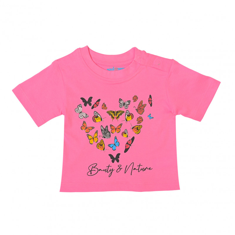 Zoul & Zera baby girl Butterfly print pink t-shirt