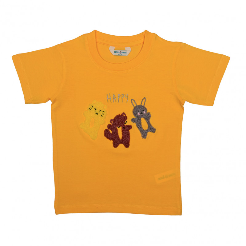 Zoul & Zera boys terry embroidery yellow t shirt